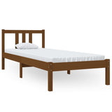 Bed frame without mattress honey brown solid wood 75x190 cm