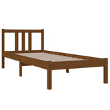 Bed frame without mattress honey brown solid wood 75x190 cm