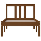 Bed frame without mattress honey brown solid wood 75x190 cm