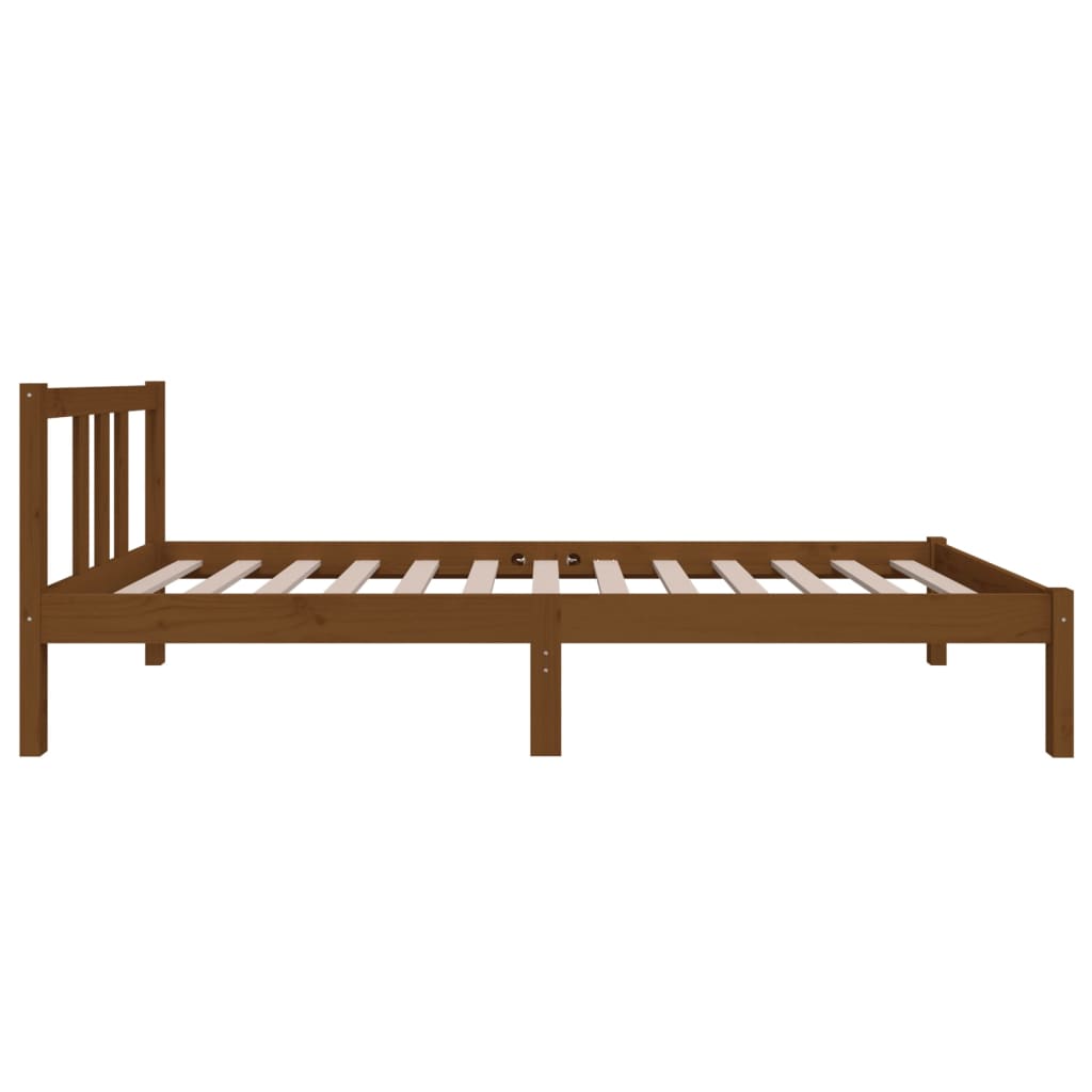 Bed frame without mattress honey brown solid wood 75x190 cm