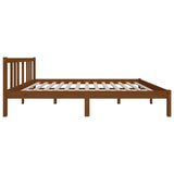 Bed frame without mattress honey brown solid wood 135x190 cm