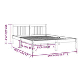 Bed frame without mattress honey brown solid wood 135x190 cm