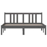 Bed frame without mattress gray solid wood 140x190 cm