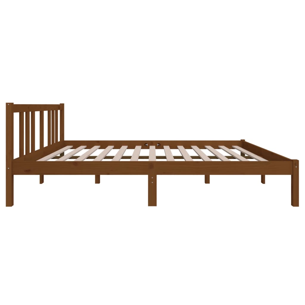 Bed frame without mattress honey brown solid wood 140x190 cm