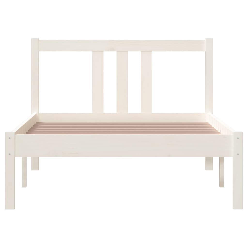 Bed frame without mattress white solid wood 90x200 cm