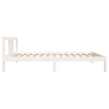 Bed frame without mattress white solid wood 90x200 cm