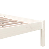 Bed frame without mattress white solid wood 90x200 cm