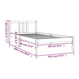 Bed frame without mattress honey brown solid wood 90x200 cm