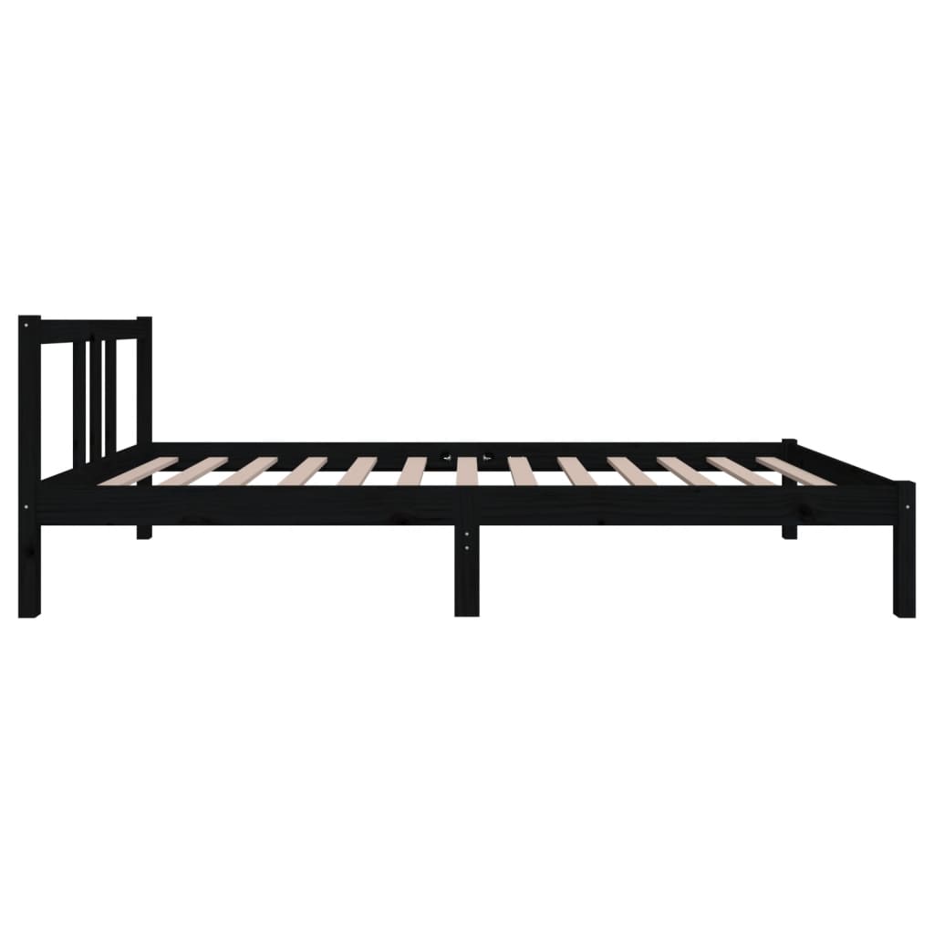 Bed frame without mattress black solid wood 90x200 cm