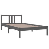 Bed frame without mattress gray solid wood 100x200 cm