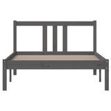 Bed frame without mattress gray solid wood 100x200 cm