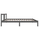 Cadre de lit sans matelas gris bois massif 100x200 cm