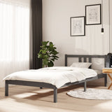 Bed frame without mattress gray solid wood 100x200 cm