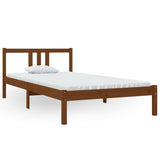 Bed frame without mattress honey brown solid wood 100x200 cm