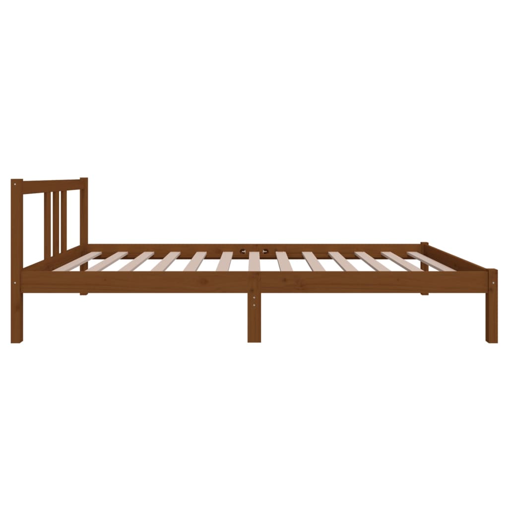 Bed frame without mattress honey brown solid wood 100x200 cm