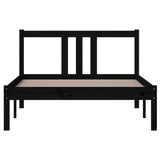 Bed frame without mattress black solid wood 100x200 cm