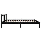 Bed frame without mattress black solid wood 100x200 cm