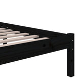 Bed frame without mattress black solid wood 100x200 cm