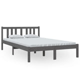 Bed frame without mattress gray solid wood 120x200 cm