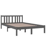 Bed frame without mattress gray solid wood 120x200 cm