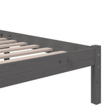 Bed frame without mattress gray solid wood 120x200 cm