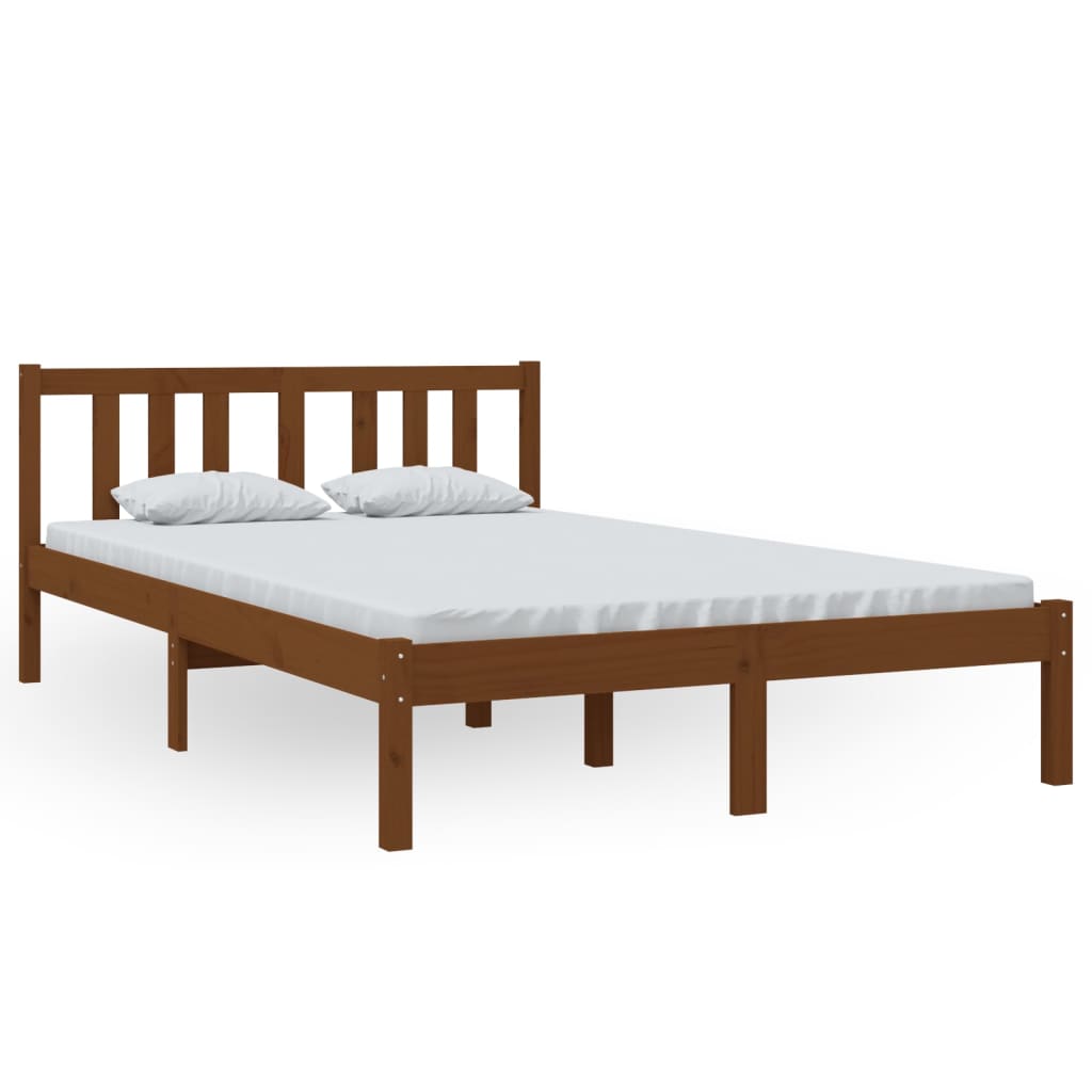 Bed frame without mattress honey brown solid wood 120x200 cm