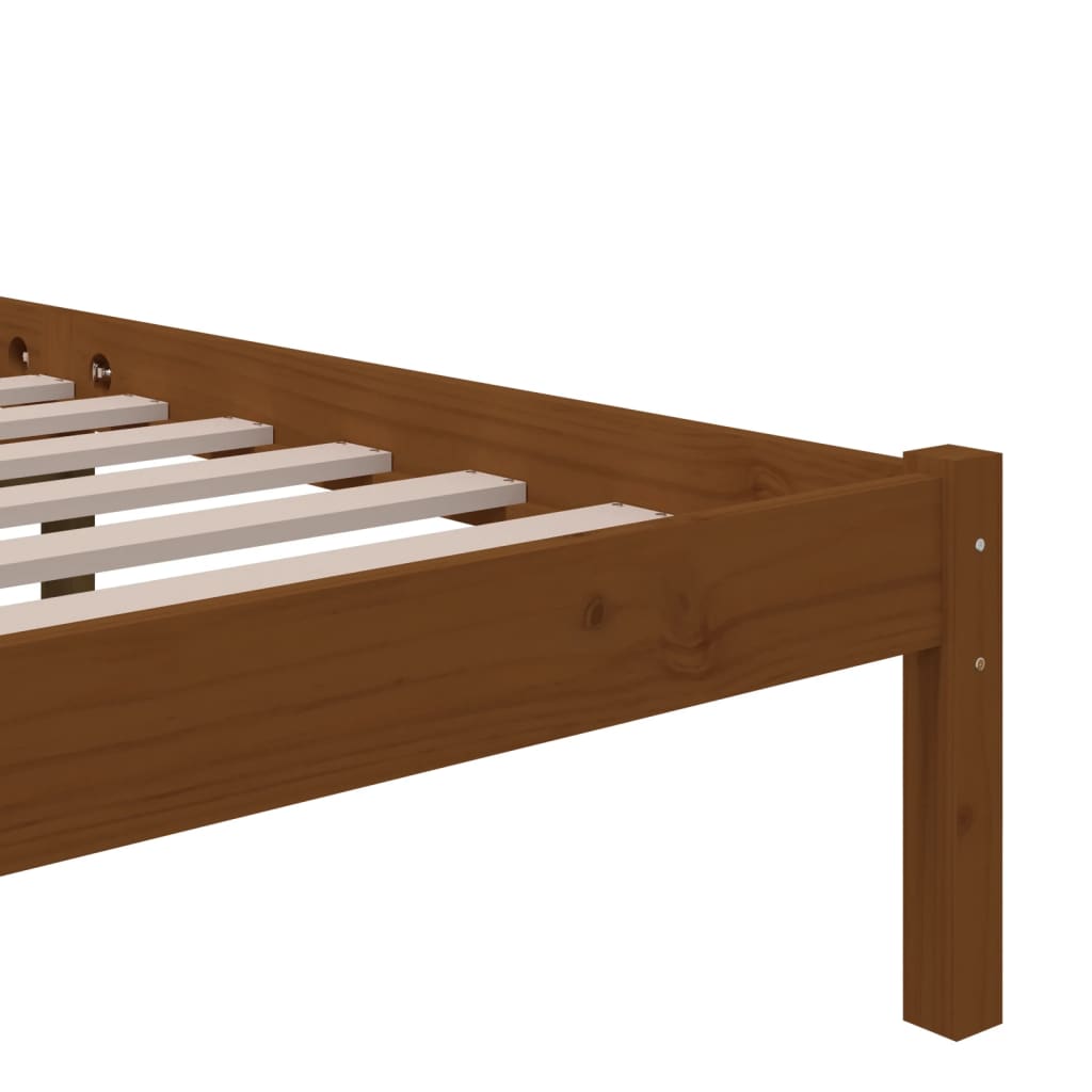 Bed frame without mattress honey brown solid wood 120x200 cm