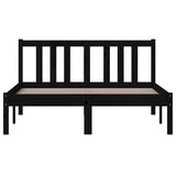 Bed frame without mattress black solid wood 120x200 cm