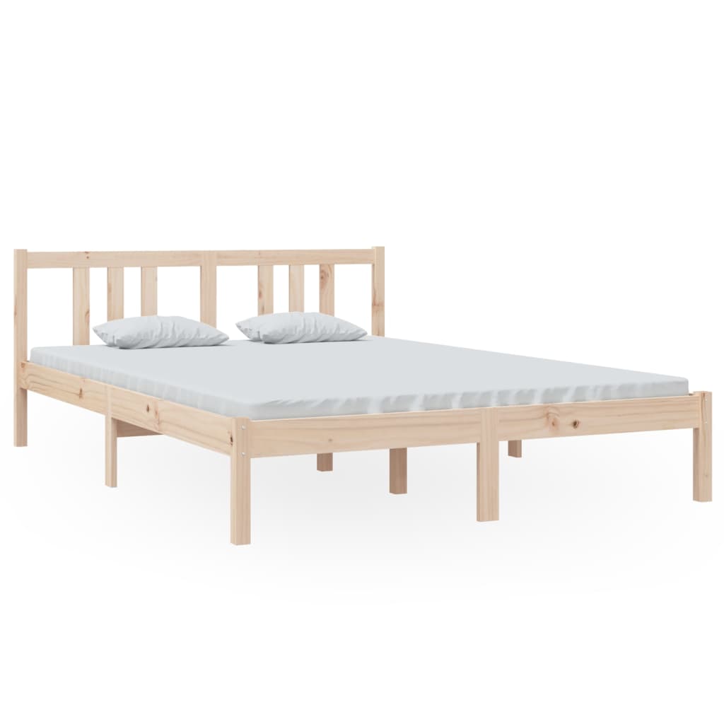 Solid wood bed frame without mattress 140x200 cm