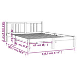 Solid wood bed frame without mattress 140x200 cm