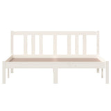 Bed frame without mattress white solid wood 140x200 cm