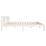 Bed frame without mattress white solid wood 140x200 cm