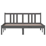 Bed frame without mattress gray solid wood 140x200 cm