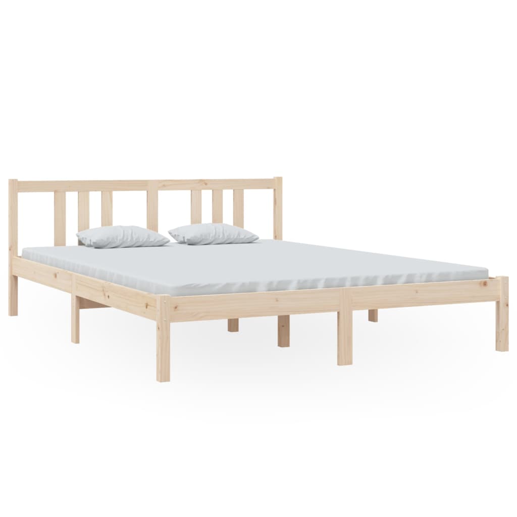 Bed frame without mattress solid wood 150x200 cm