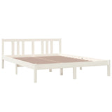 Bed frame without mattress white solid wood 150x200 cm