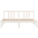 Bed frame without mattress white solid wood 150x200 cm