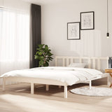 Bed frame without mattress white solid wood 150x200 cm