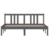 Bed frame without mattress gray solid wood 150x200 cm