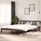 Bed frame without mattress gray solid wood 150x200 cm