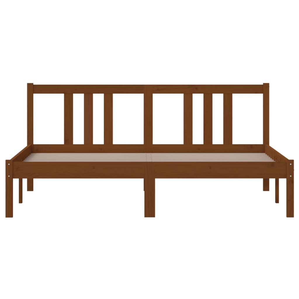 Bed frame without mattress honey brown solid wood 150x200 cm