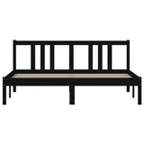 Bed frame without mattress black solid wood 150x200 cm