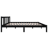 Bed frame without mattress black solid wood 150x200 cm