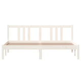 Bed frame without mattress white solid wood 160x200 cm