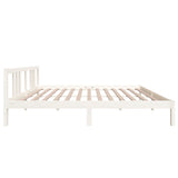 Bed frame without mattress white solid wood 160x200 cm