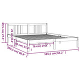 Bed frame without mattress white solid wood 160x200 cm