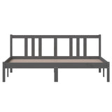 Bed frame without mattress gray solid wood 160x200 cm