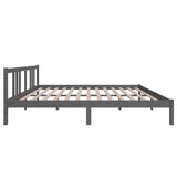 Bed frame without mattress gray solid wood 160x200 cm