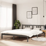 Bed frame without mattress gray solid wood 160x200 cm