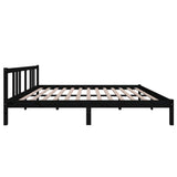 Bed frame without mattress black solid wood 160x200 cm