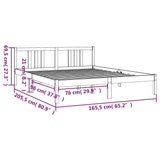 Bed frame without mattress black solid wood 160x200 cm